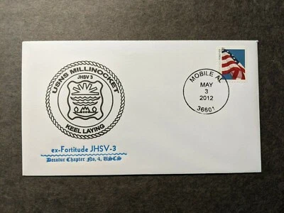 USNS MILLINOCKET JHSV-3 Naval Cover 2012 KEEL LAYING Cachet MOBILE, ALABAMA - Image 1 of 2