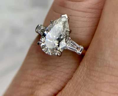 Women Gift Lab Grown/CVD Diamond Certified Ring High Quality 14k Multi Tone Gold - Image 1 of 4