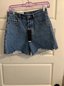 Gianni Bini GB High Waisted Jeansshorts Damen Größe 27 Distressed Denim Neu mit Etikett Neu - Bild 1 von 5