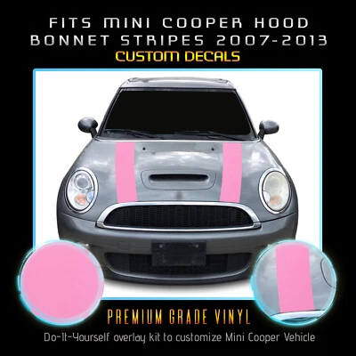 Calcomanías gráficas de rayas para capó Mini Cooper 2007-2013 - vinilo mate plano Foto 1 de 4