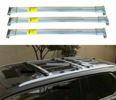 3Pcs Stainless Steel Roof Rack Cross Bar Crossbars Fit for Lexus LX570 2016-2022 - Image 1 of 4