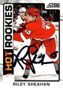 Riley Sheahan - Signed 2012-13 Score Hot Rookies Card #538 - Detroit Red Wings - Picture 1 of 2