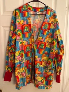 Abrigo de Laboratorio Médico Colorido Ranas Retro Amor y Paz Marca Melocotones Damas Talla Med - Imagen 1 de 18