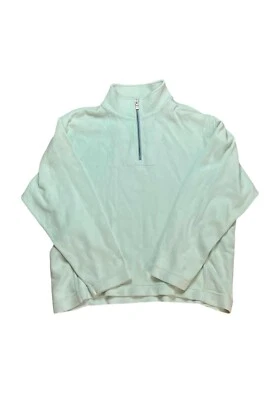 Tommy Bahama Sweatshirt Women’s Large Mint Green 1/4 Zip Pullover Cotton Spandex - Image 1 of 4