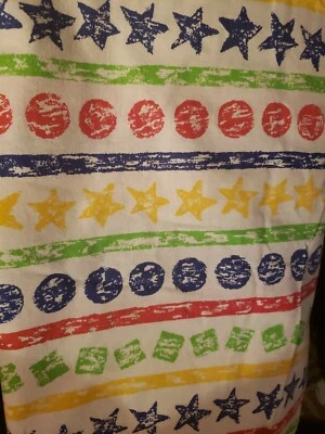 Preschool Shapes 36" x 146” Color Me Screen Print Vintage Fabric Vibrant - Image 1 of 4