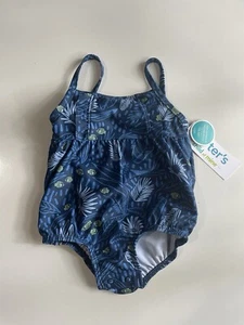 Traje de baño 1 pieza, azul con pescado, bebé niña 6-9 meses nuevo con etiquetas Carters Child Be Mine, - Imagen 1 de 13