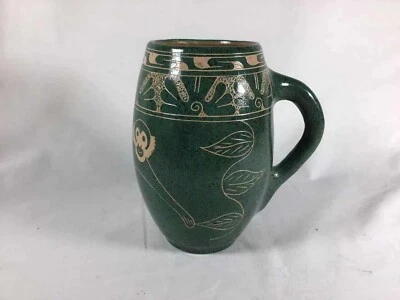 Taza de cerámica pintada a mano hecha a mano diseños del suroeste Foto 1 de 4