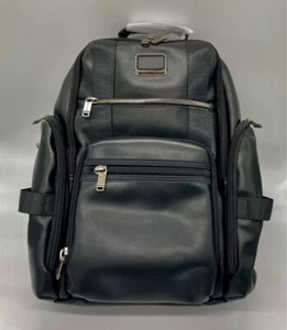 TUMI ALPHA BRAVO Shepherd Deluxe Paquete Breve Mochila Cuero Negro Outlet - Imagen 1 de 7