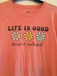 Life Is Good Burnt Orange Ladies Cotton T-shirt. Size L. - Picture 1 of 2