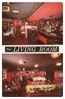 Carte postale vintage The Living Room Supper Club New York vue partagée inutilisée