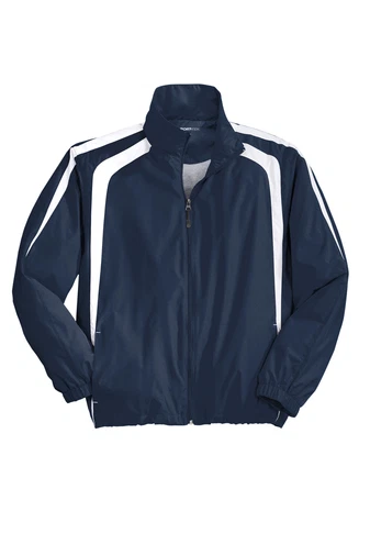 Chaqueta cortavientos raglán bloque de color cremallera completa Sport Tek para hombre XS-6XL NUEVA JST60 Foto 1 de 1