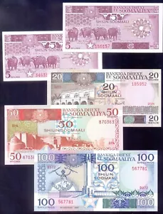 Somalia 5 Shilin - 100 Shilin 1983 - 1987 P31-35 UNC - Picture 1 of 2