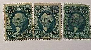 US BRIEFMARKENEINNAHMEN SCOTT #R32C 36C UND 37C - Bild 1 von 2