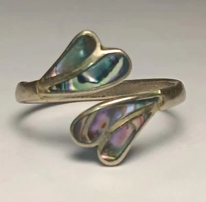 Vintage Taxco Sterling Silver And Abalone Ring Size 9 - Picture 1 of 6
