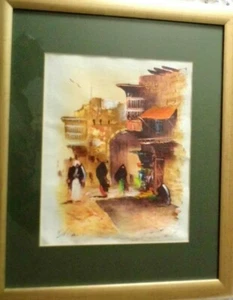 antique painting original by Salmon North African scene Z - Picture 1 of 7