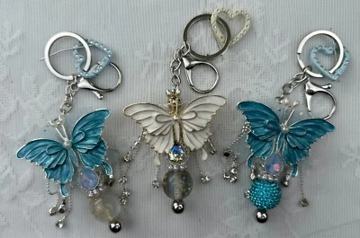 Llaveros con cuentas hechos a mano. Mariposa! Bling. Regalos. Relleno de cesta. bolso charm Foto 1 de 4