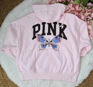 Victoria's Secret VS PINK Hoodie Pink Tulip Butterfly Limited Edition Small S - Picture 1 of 6