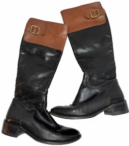 Vero Cuoio Mujer Botas Negras Hasta la Rodilla Cuero Italiano Talla 6.5 Sacos 5to - Imagen 1 de 14