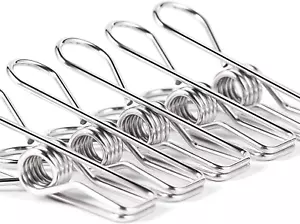 Heavy Duty Clothes Pins for Hanging Clothes, Stainless Steel Clothespins - Picture 1 of 12