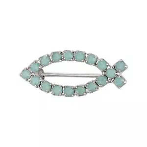 Pacific Opal crystal ichthys fish brooch - Picture 1 of 20