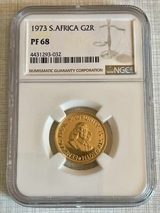 South Africa 1973 2 Rand Gold NGC PF68 Sku# 6024 - Picture 1 of 2