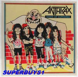 PEGATINA DE CONCIERTO EUPHORIA DE COLECCIÓN AUTÉNTICA BANDA DE ROCK AND ROLL ""ANTHRAX"" AÑOS 80 - Imagen 1 de 1