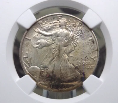 1929 "D" Walking Liberty Half Dollar 50c NGC AU Details #003 About Unc ECC&C Inc - Image 1 of 4