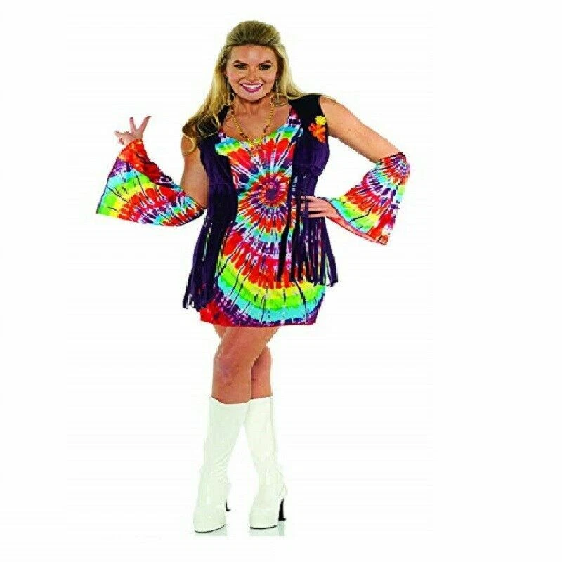 Tie Dye Revolution Hippie - 60s - 70s - Costume - Adult - 3 Sizes Foto 1 de 1