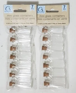 2er Set 5ml Mini Glas Flaschen Gläser Fläschchen Behälter mit Korken 7 Stück - Bild 1 von 1