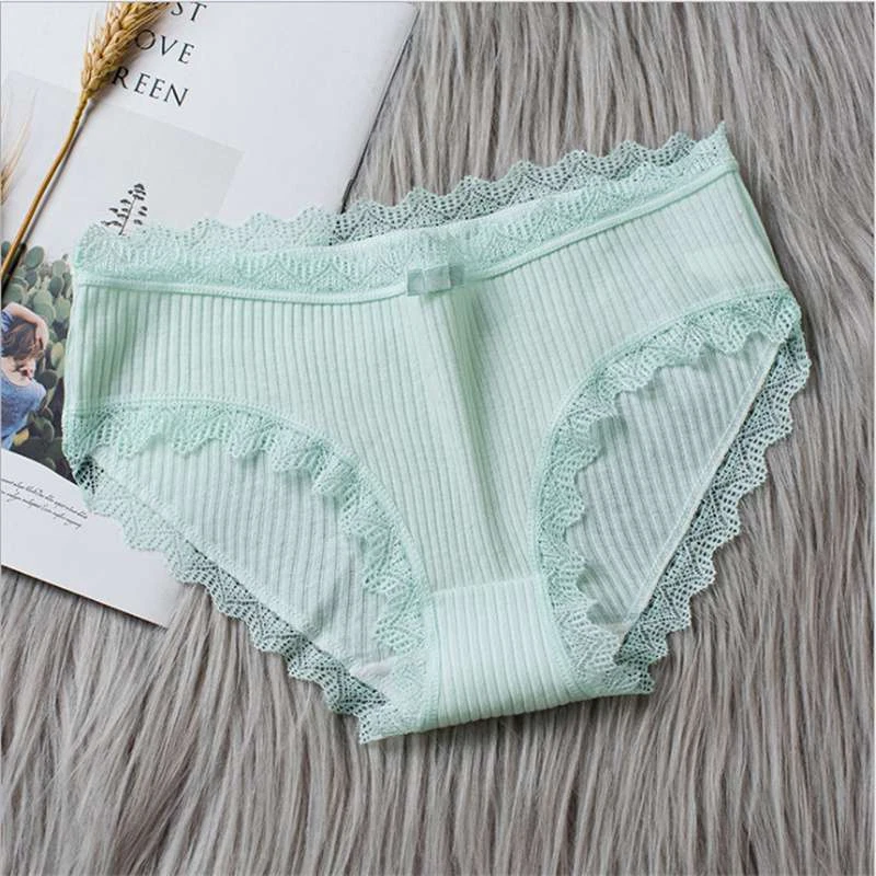 Bottom Breathable Comfortable Briefs lace New Women's Mid-Waist Underwear - Image 1 of 4