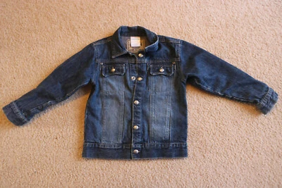 Chaqueta de mezclilla azul Toughskins para niña con botones delanteros 100 % algodón talla 4T Foto 1 de 4