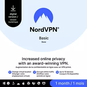 NordVPN Basic, 10 Devices, 1-Month, Premium VPN Software, Digital Code - Picture 1 of 8