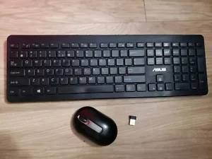Asus Model AK1L Wireless English Keyboard Mouse & USB Receiver Dongle - Picture 1 of 7