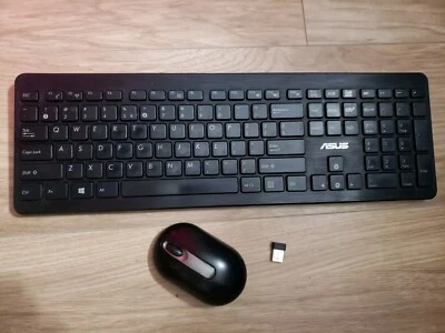 Asus Model AK1L Wireless English Keyboard Mouse & USB Receiver Dongle - Image 1 of 4