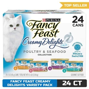 Purina Fancy Feast Creamy Delights Wet Cat Food Variety Pack - (24) 3 Oz. Cans - Picture 1 of 7