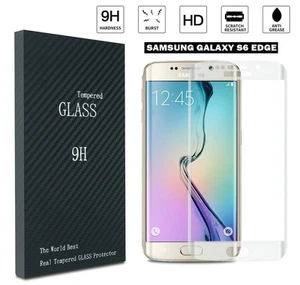 HD HIGH QUALITY FULL TEMPERED GLASS SCREEN PROTECTOR FOR SAMSUNG GALAXY S6 EDGE - Photo 1 sur 4