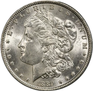 1889 $1 Morgan Silver Dollar Brilliant Uncirculated US Coin 90% Silver - Picture 1 of 3