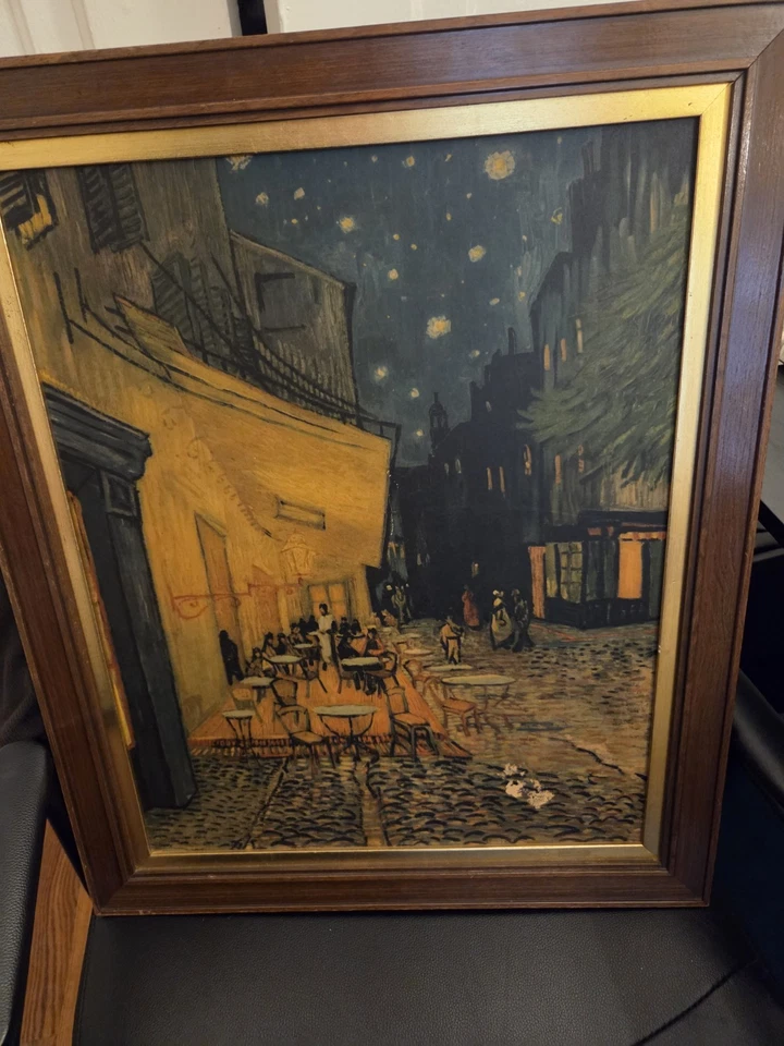 Replica Oil On Canvas Van Gogh 1888 A Sidewalk Cafe Painting - Image 1 of 3