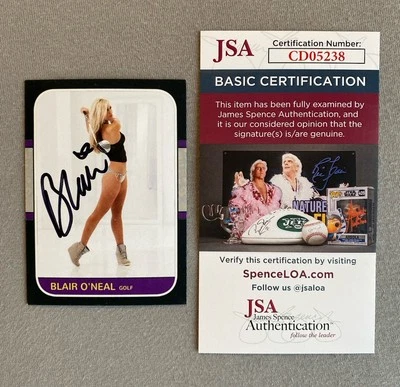 BLAIR O'NEAL AUTOGRAPH LPGA GOLF MODEL TRADING CARD JSA CD05238 - Image 1 of 2