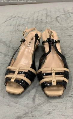 Amalfi By Rangoni Women Black & Tan Wedge Sandals - US 8M - Image 1 of 4