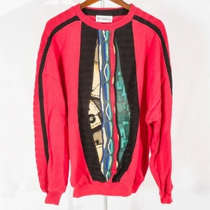 Maglione St. Croix Knits vintage uomo L colorato testurizzato made in USA anni 90 - Foto 1 di 4