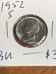 1952 S Jefferson Nickel Stempelglanz - Bild 1 von 2
