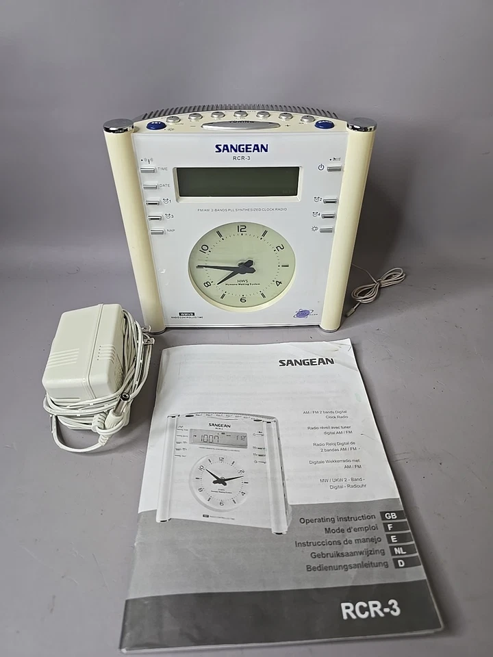 Sangean RCR-3 FM AM Tuning Atomic Clock Radio Human Wake System Tested And Works - Image 1 of 4