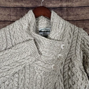 Aran Crafts Merino Wool Cable Knit Crossover Button Cardigan Sweater Women’s XXS - Picture 1 of 8