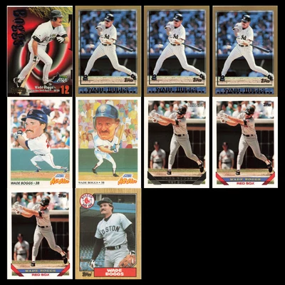 Lote de 10 tarjetas de béisbol Wade Boggs Pacific Aurora banderín fiebre conjunto de rayos rojos Foto 1 de 4