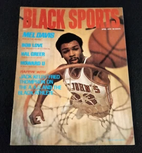 MEL DAVIS BLACK SPORTS APRIL 1972 VINTAGE SPORTMAGAZIN ST. JOHNS BOB LOVE - Bild 1 von 3