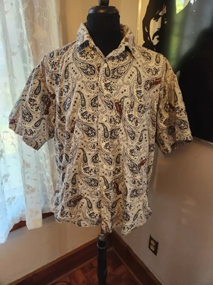 Vintage Gant Salty Dog Shirt Mens XL Ivory Paisley Button Up Hawaiian - Image 1 of 4