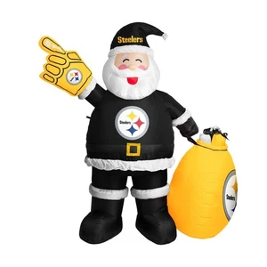 Pittsburgh Steelers 7Ft Tall Inflatable Santa Claus Christmas Yard Inflatable - Picture 1 of 1
