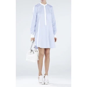 BCBGMAXAZRIA Rebekah Blocked A-Line Shirt Dress FLAW Light Blue Damen XS - Bild 1 von 8