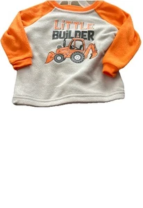 Little Builder Orange and Grey infant 2 Piece Micro set size 12 Month - Picture 1 of 3